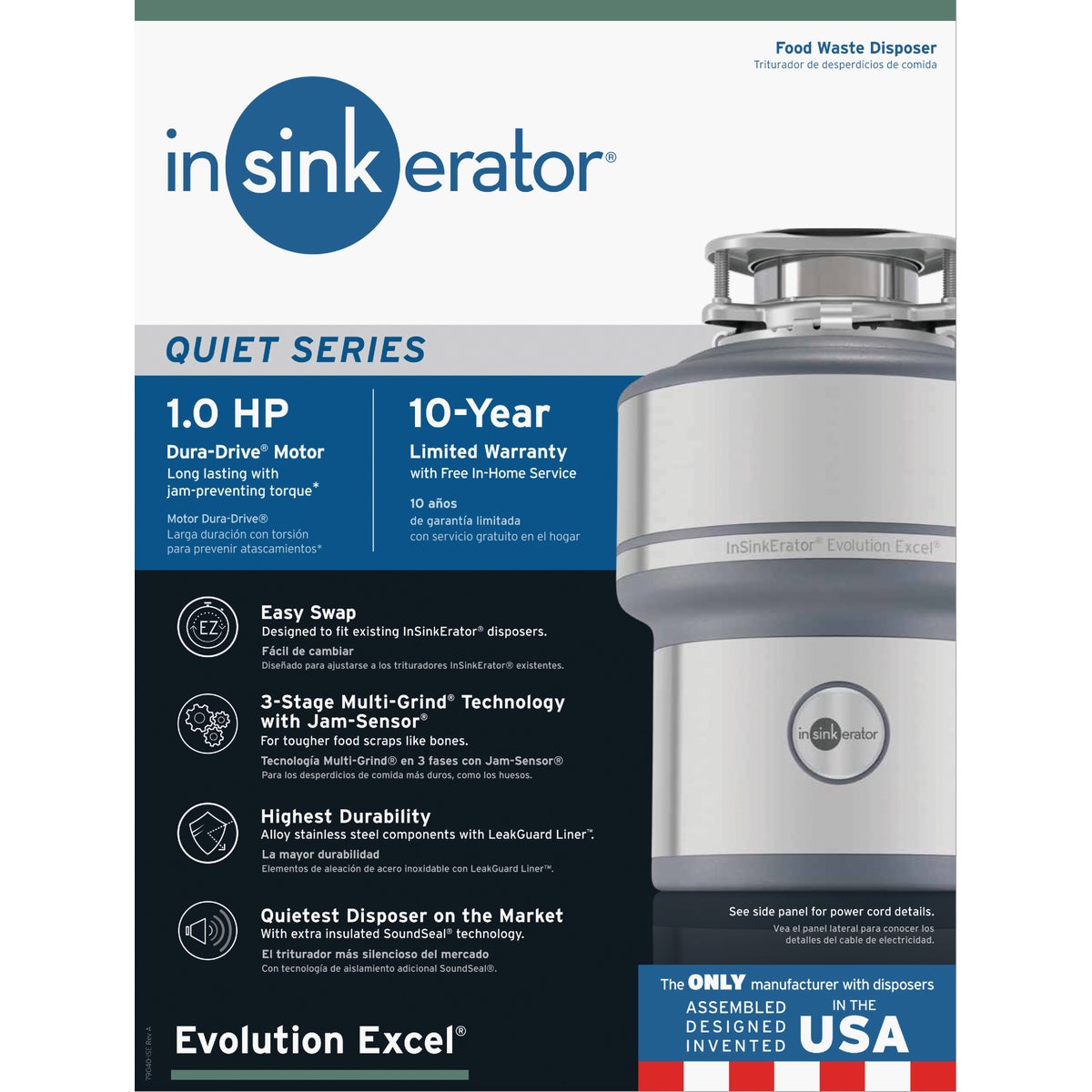 EXCEL 1HP DISPOSER - 74030 by Insinkerator Evergrd