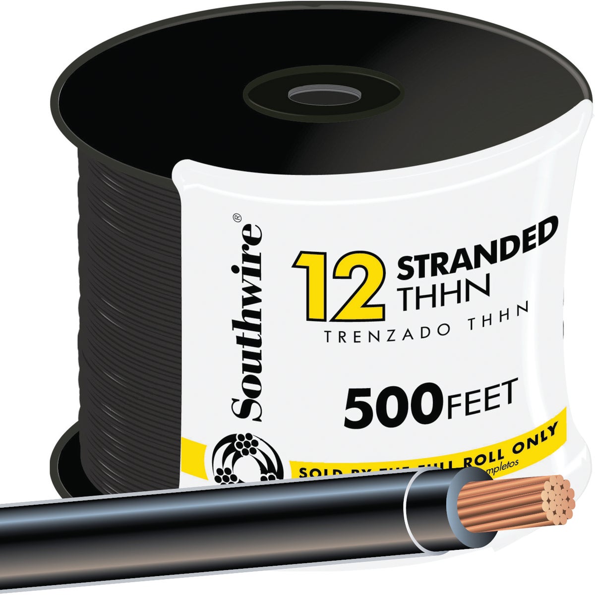 500' 12STR BLK THHN WIRE - 22964158 by Southwire Company