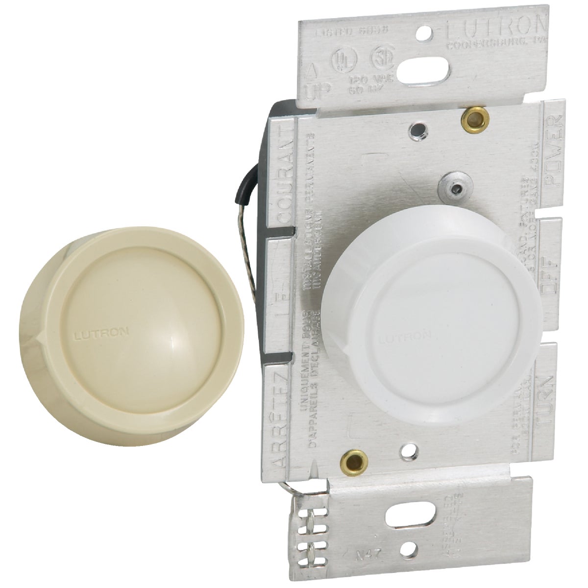 WHT/IV ROTARY DIMMER - D-600RH-DK by Lutron Elect Co Inc