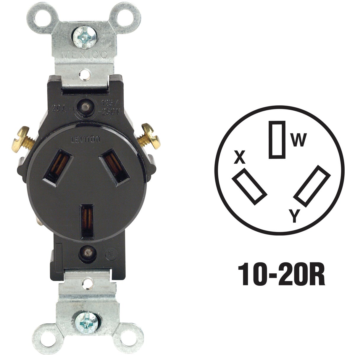 20A BRN SINGLE OUTLET - 00405032000 by Leviton Mfg Co