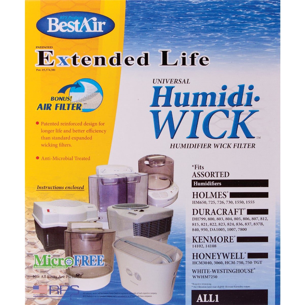 HUMIDIFIER WICK FILTER - ALL-1 by Rps Products Inc