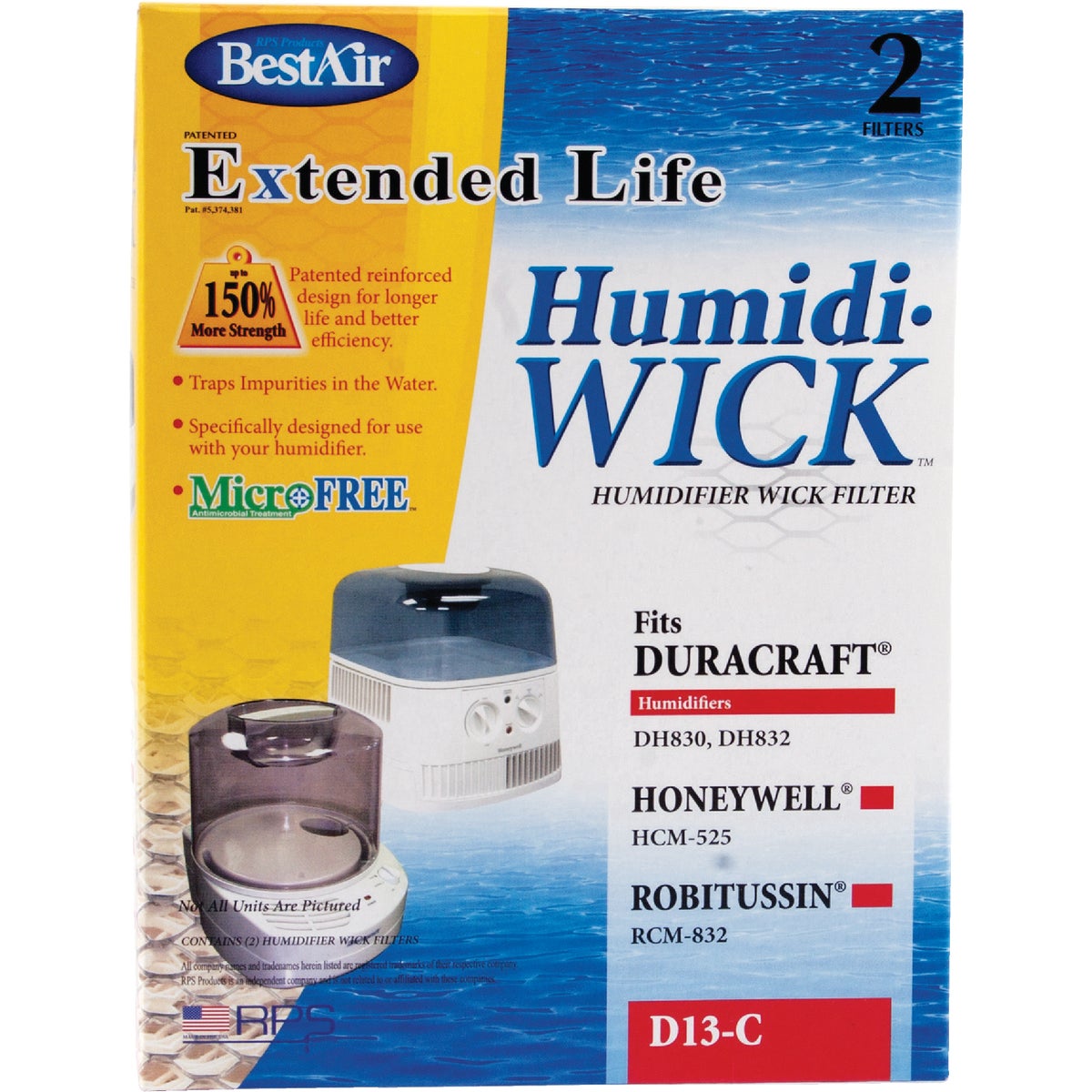 HUMIDIFIER WICK FILTER - D13-C by Rps Products Inc