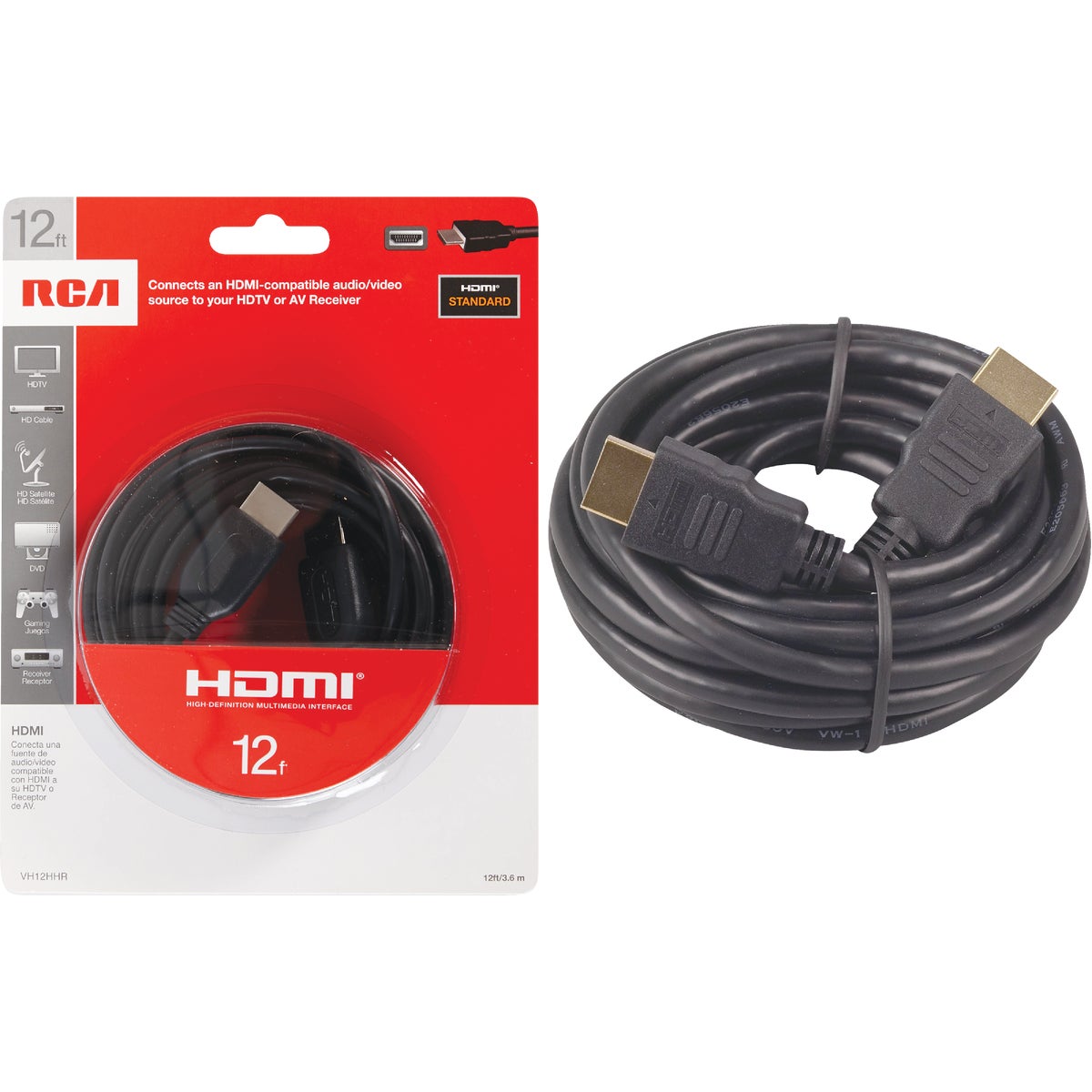 12' HDMI CABLE - VH12HHR by Audiovox Accessories