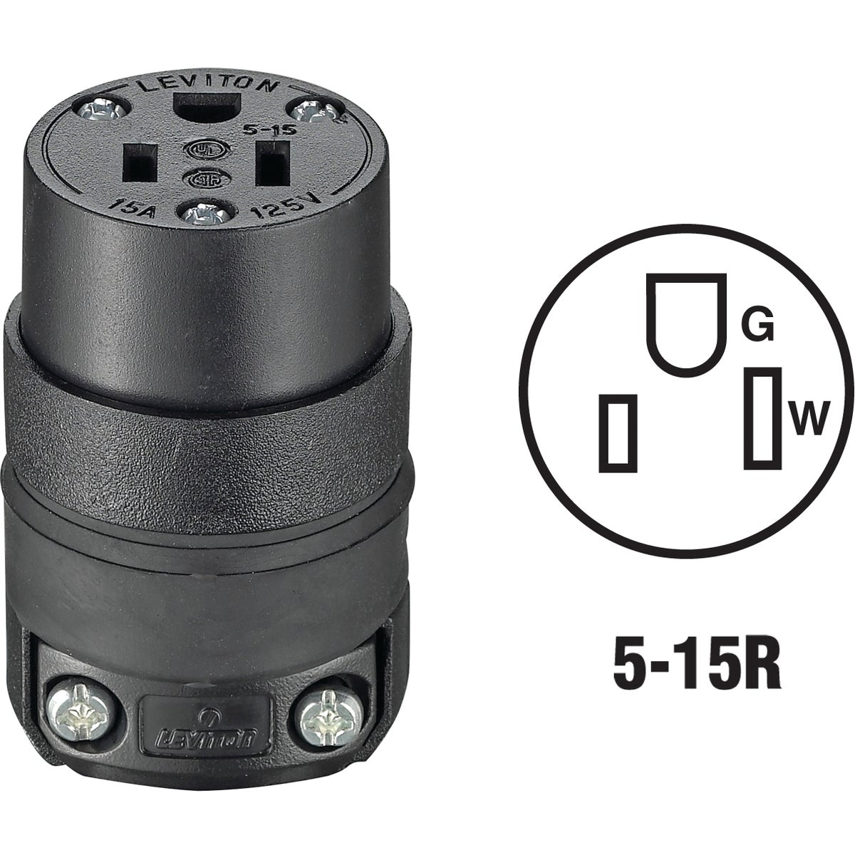 BLK CORD CONNECTOR - 870515CR by Leviton Mfg Co