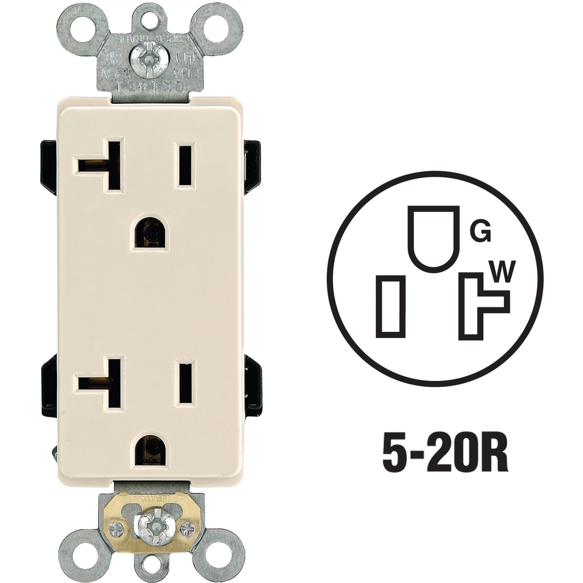 LT ALM DUPLEX OUTLET - R66-16352-OTS by Leviton Mfg Co