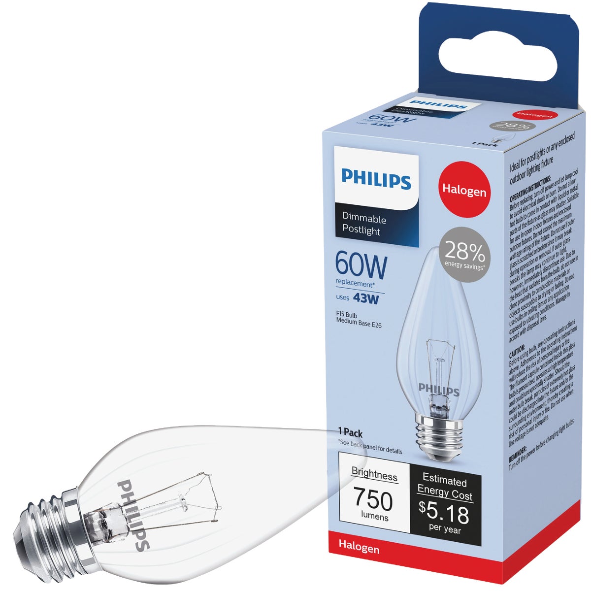 40W HALOGEN BULB - 16767 40BM/H/CD by G E Lighting