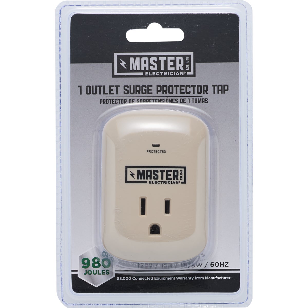 WHT 1-OUTLET SURGE TAP - 509884 by Coleman Cable Import