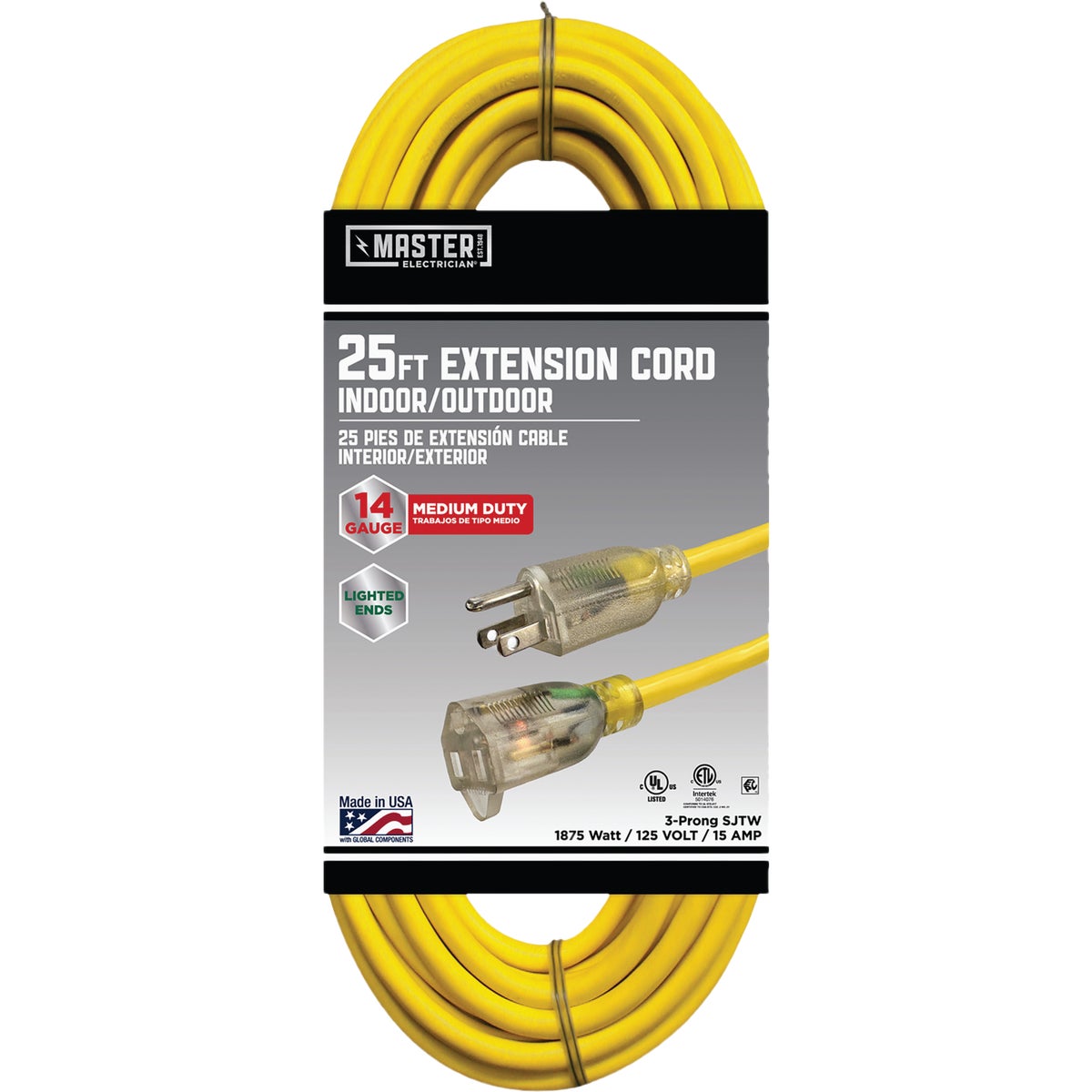 25' 14/3 Lighted Cord
