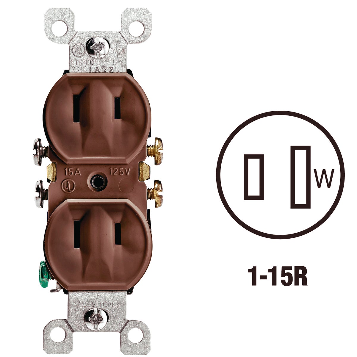 BRN DUPLEX OUTLET - 223CP by Leviton Mfg Co