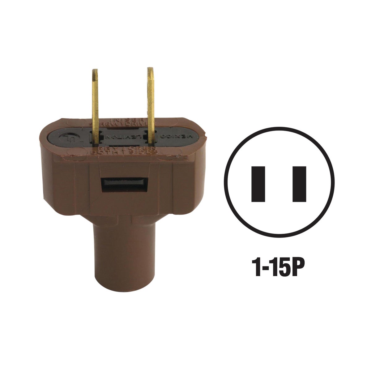 BRN CORD PLUG - 48643 by Leviton Mfg Co