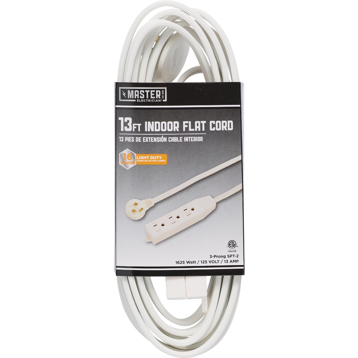 13' 16/3 WHITE FLAT CORD - 552232 by Coleman Cable Import