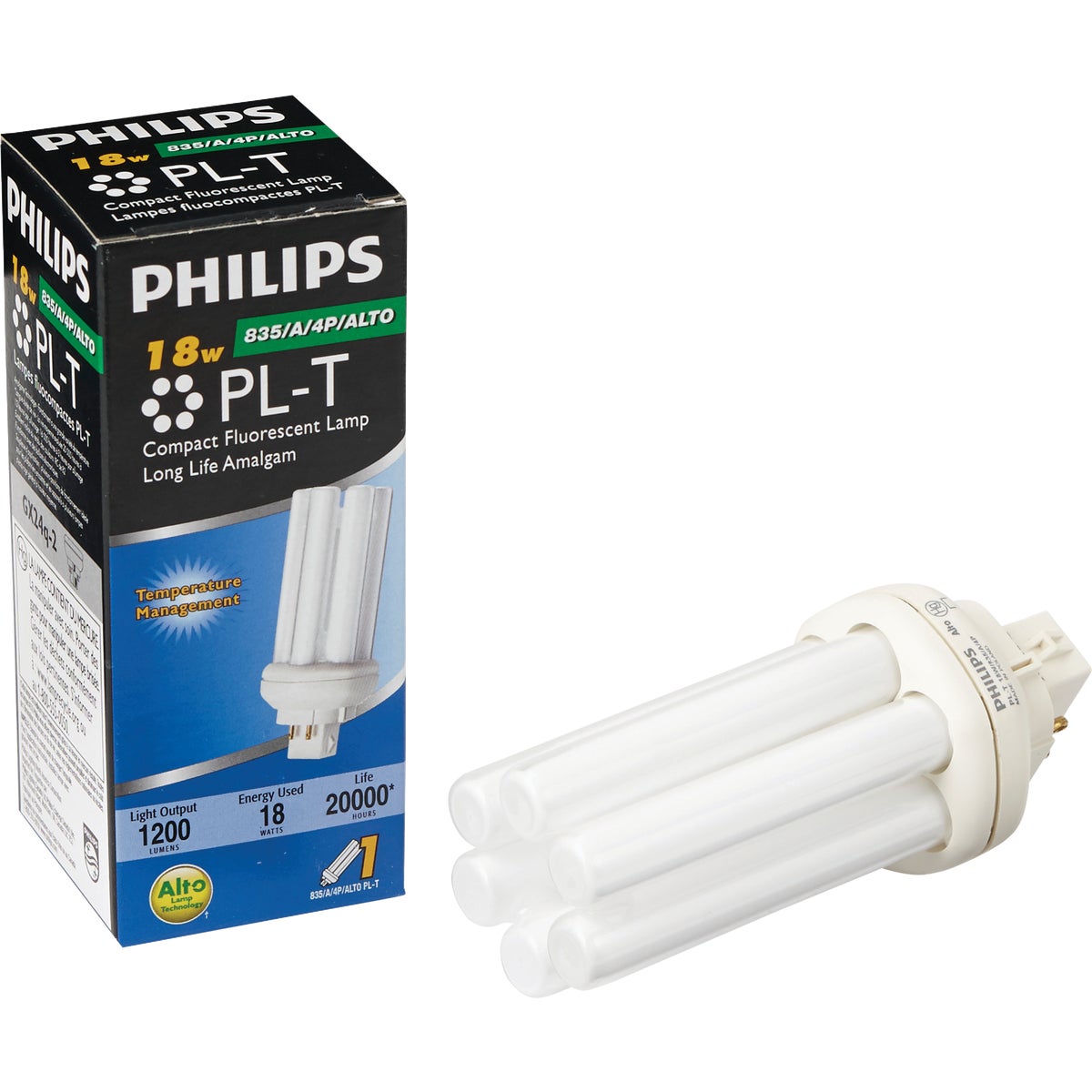 18W TWIN FLUOR TUBE - 97600 F18DBX835/ECO/4P by G E Lighting