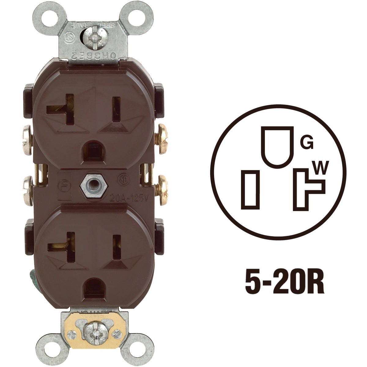 BRN DUPLEX OUTLET - S00-CR20-00S by Leviton Mfg Co