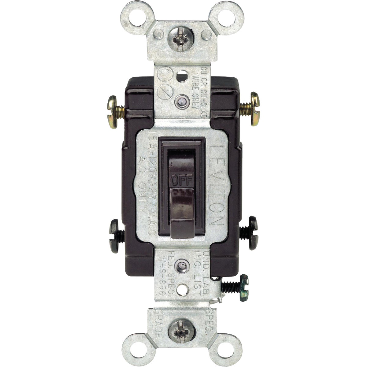 BRN 2-POLE GRND SWITCH - S15-CS220-2WS by Leviton Mfg Co