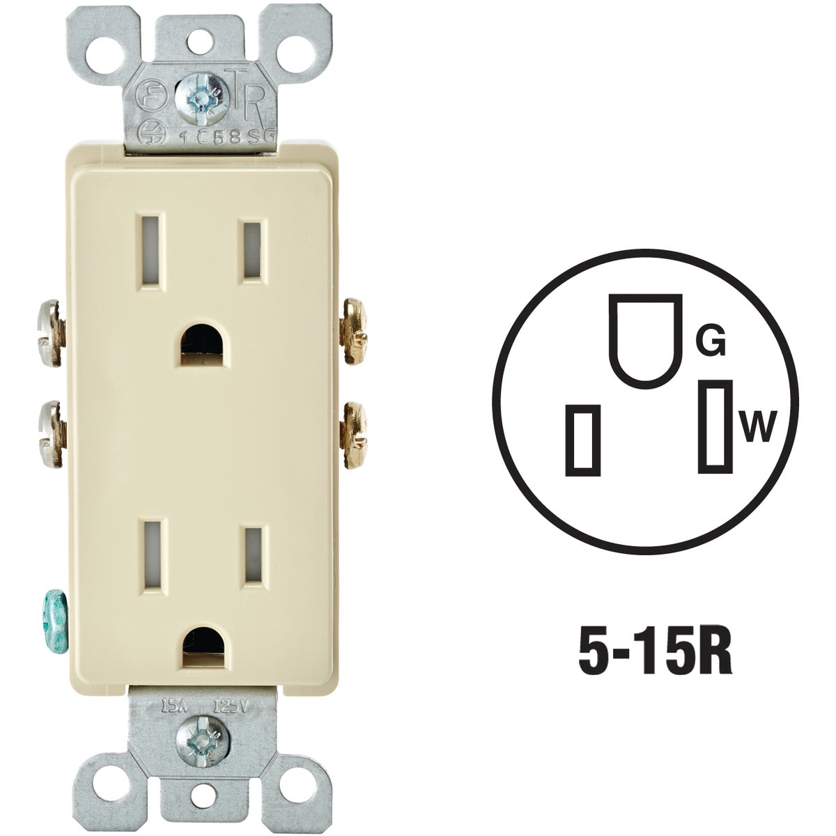 IV DUPLEX DECO TAMPER - R58-T5325-00I by Leviton Mfg Co