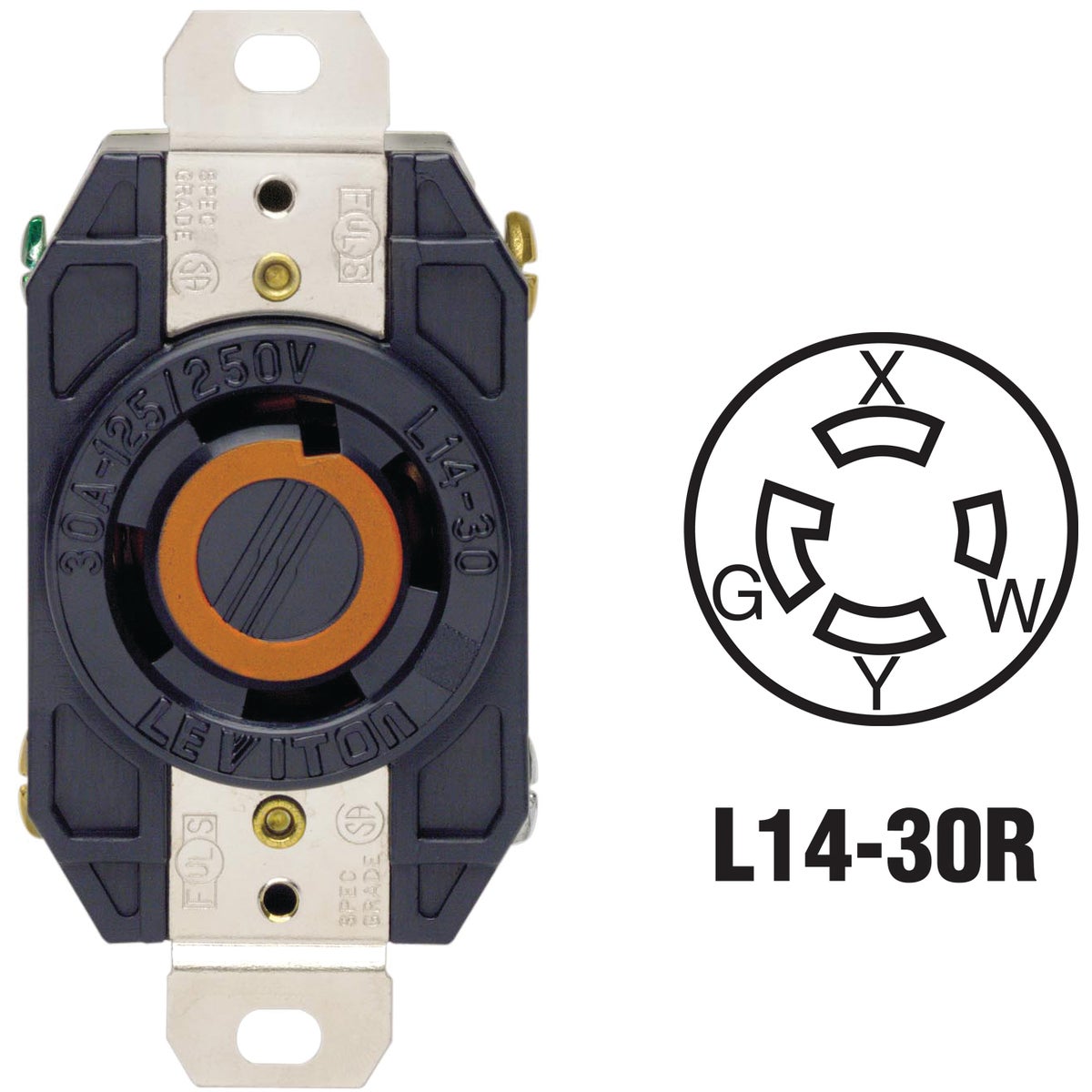 30A LOCKING RECEPTACLE - 065-2710 by Leviton Mfg Co
