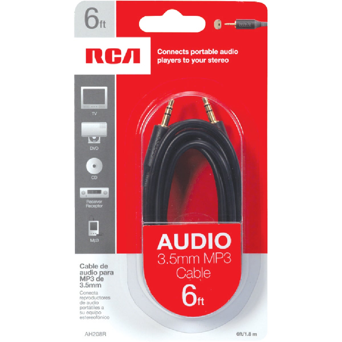 6' 3.5MM EXT CABLE - AH208R by Audiovox Accessories