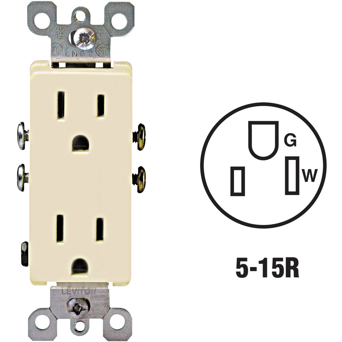IVORY DUPLEX OUTLET - S01-05325-ISP by Leviton Mfg Co