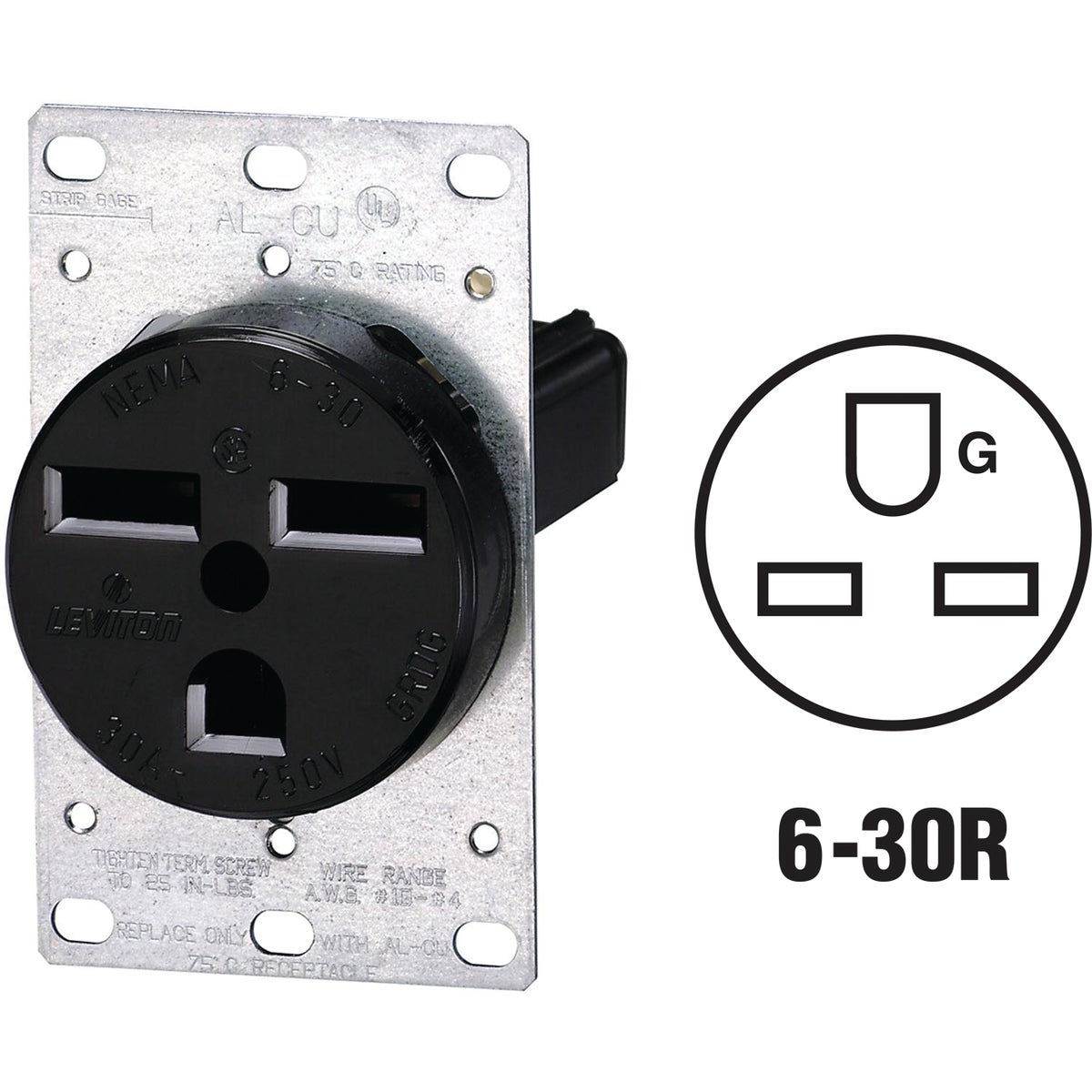 FLUSH OUTLET - R60-5372 by Leviton Mfg Co
