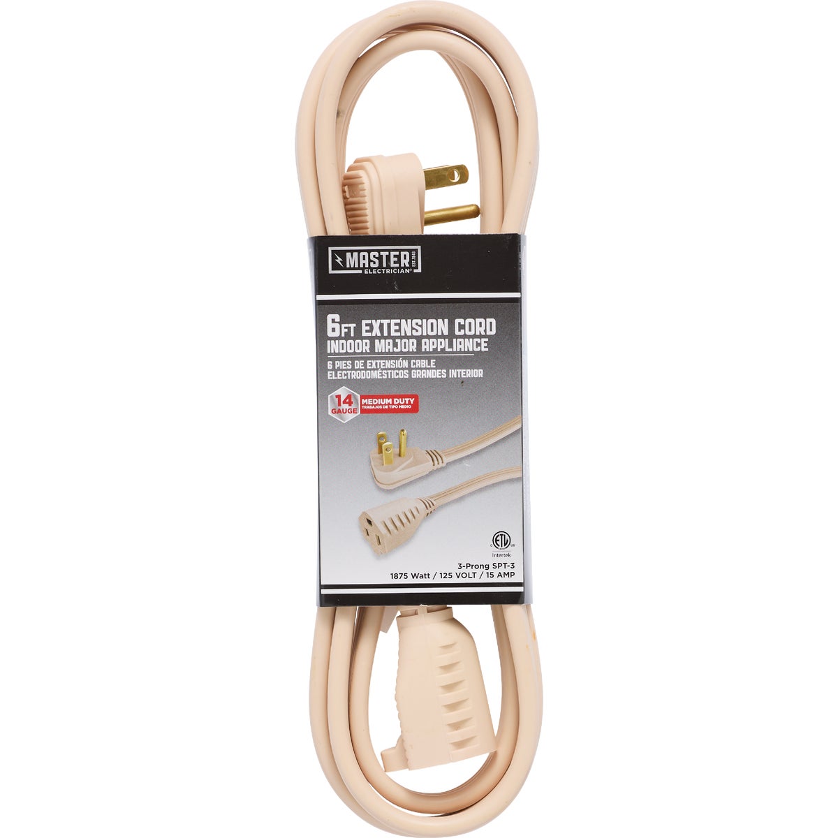 6' 14/3 BEIGE A/C CORD - 550044 by Coleman Cable Hwg