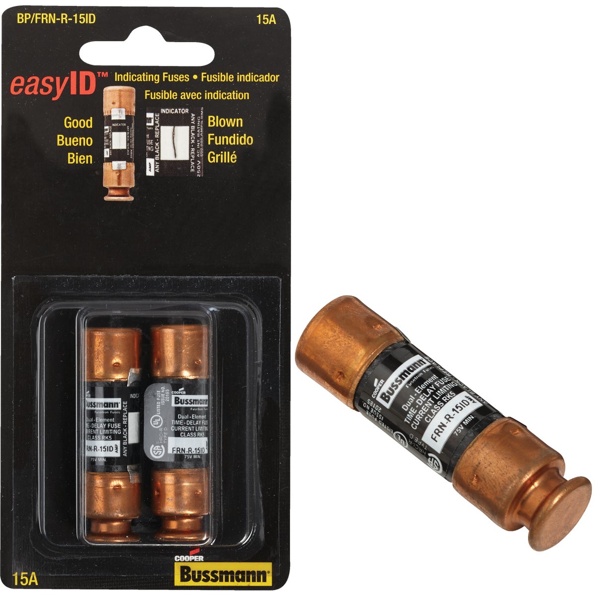 2PK 15A FRNR EASYID FUSE - BP/FRNR-15ID by Bussmann Cooper