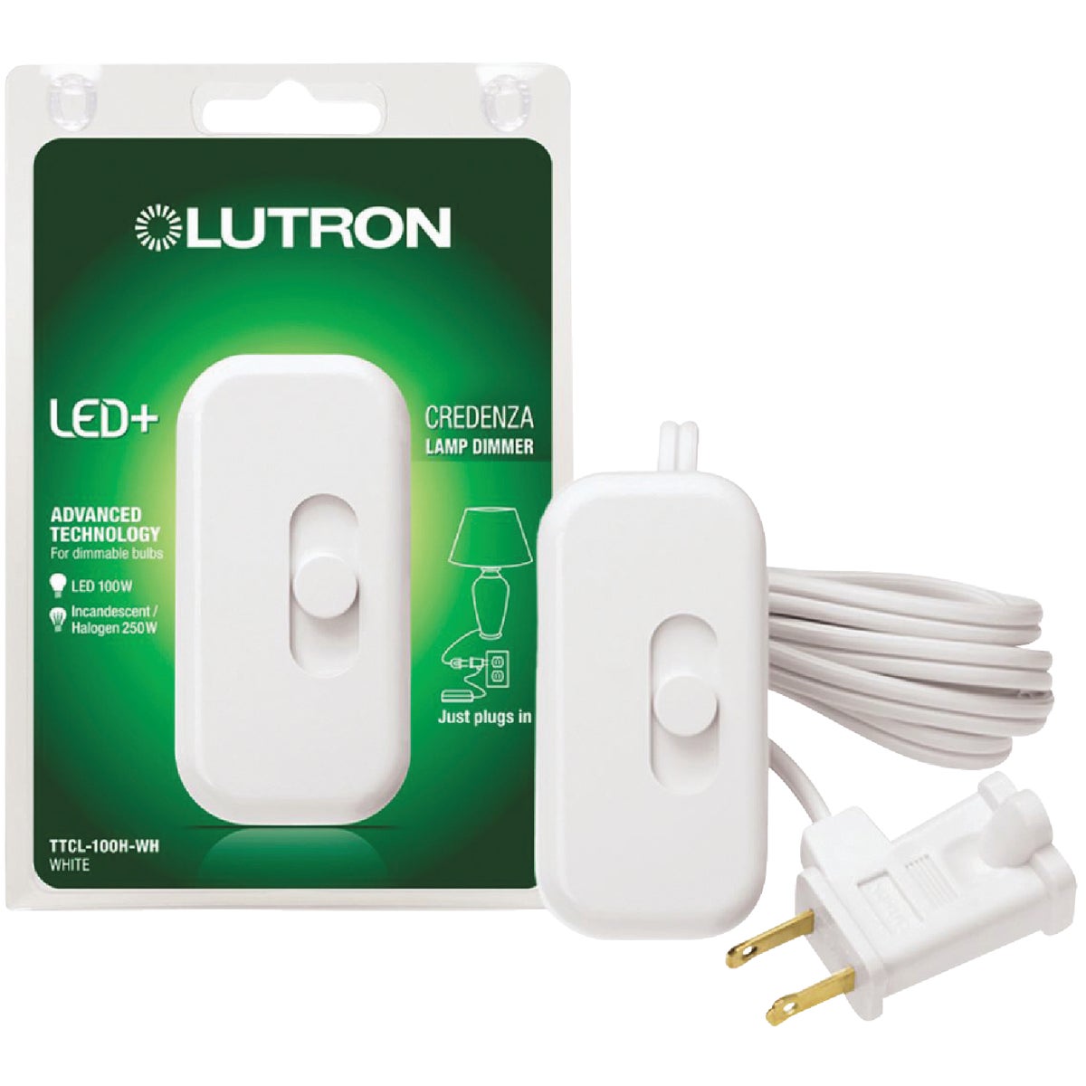 WHT CFL/LED DIMMER CORD - TTCL-100H-WH by Lutron Elect Co Inc