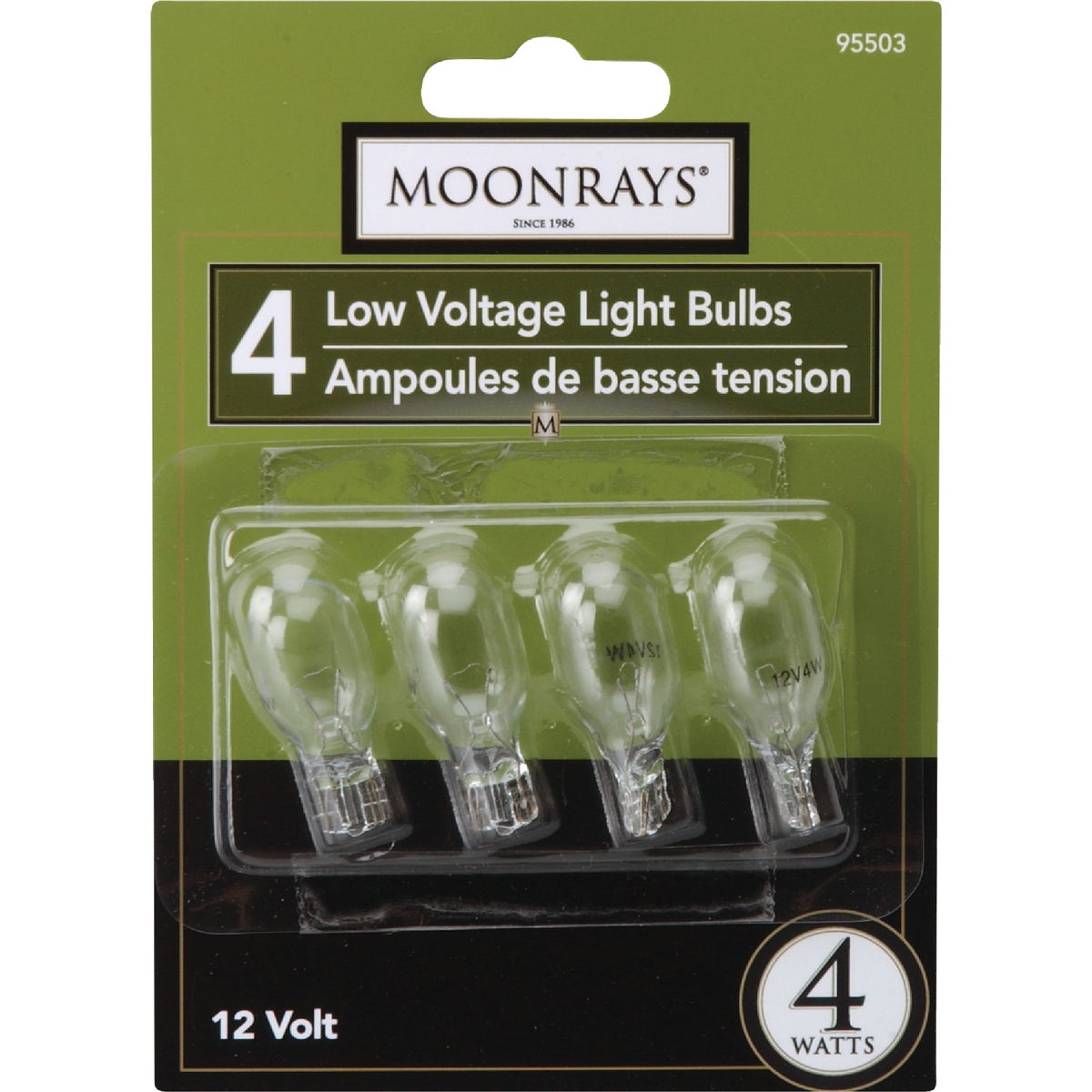 4W WDG BASE 4PK CLR BULB - 95503 by Woods Wire Coleman