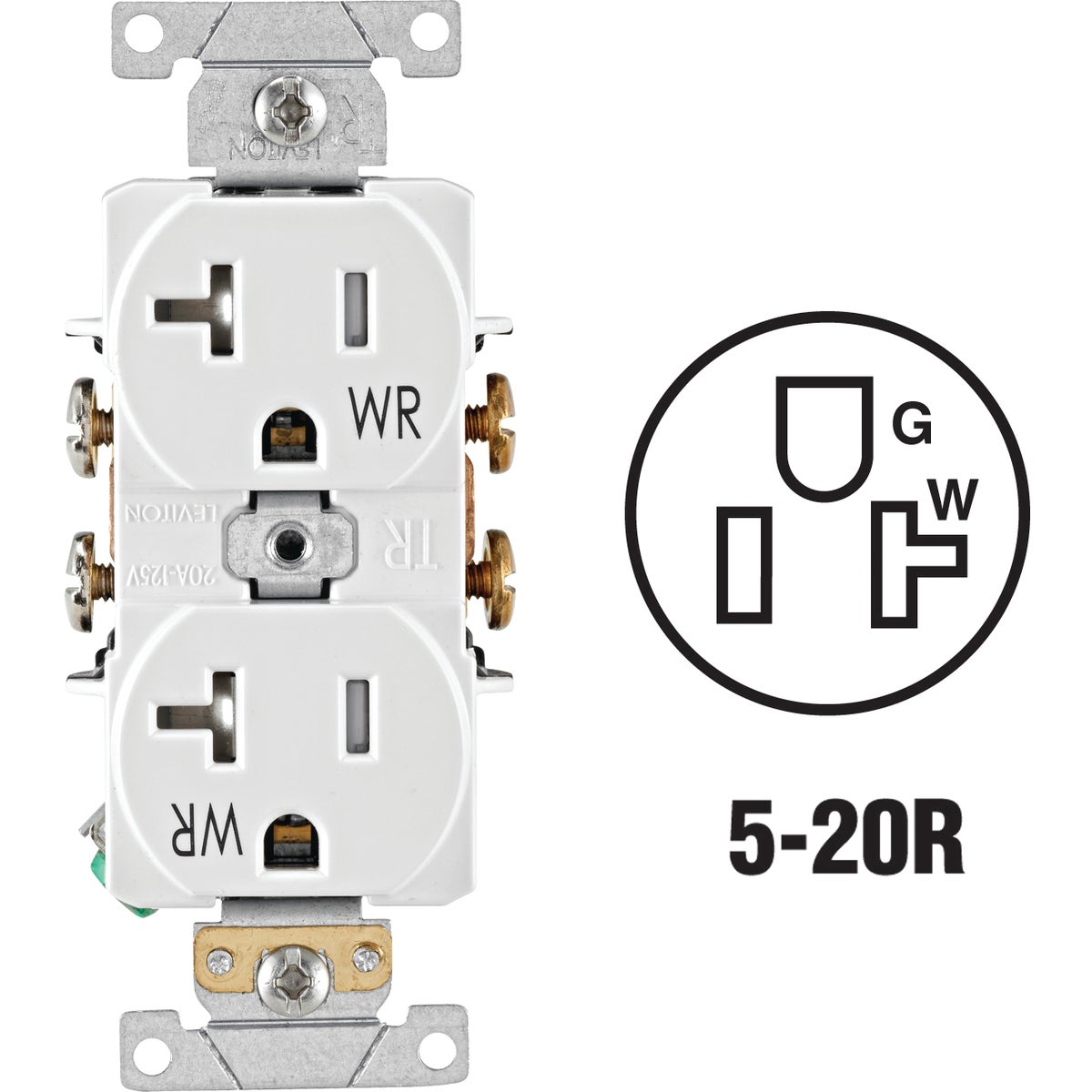 WHI 20A TR WEATHRPRF REC - R57-TWR20-00W by Leviton Mfg Co