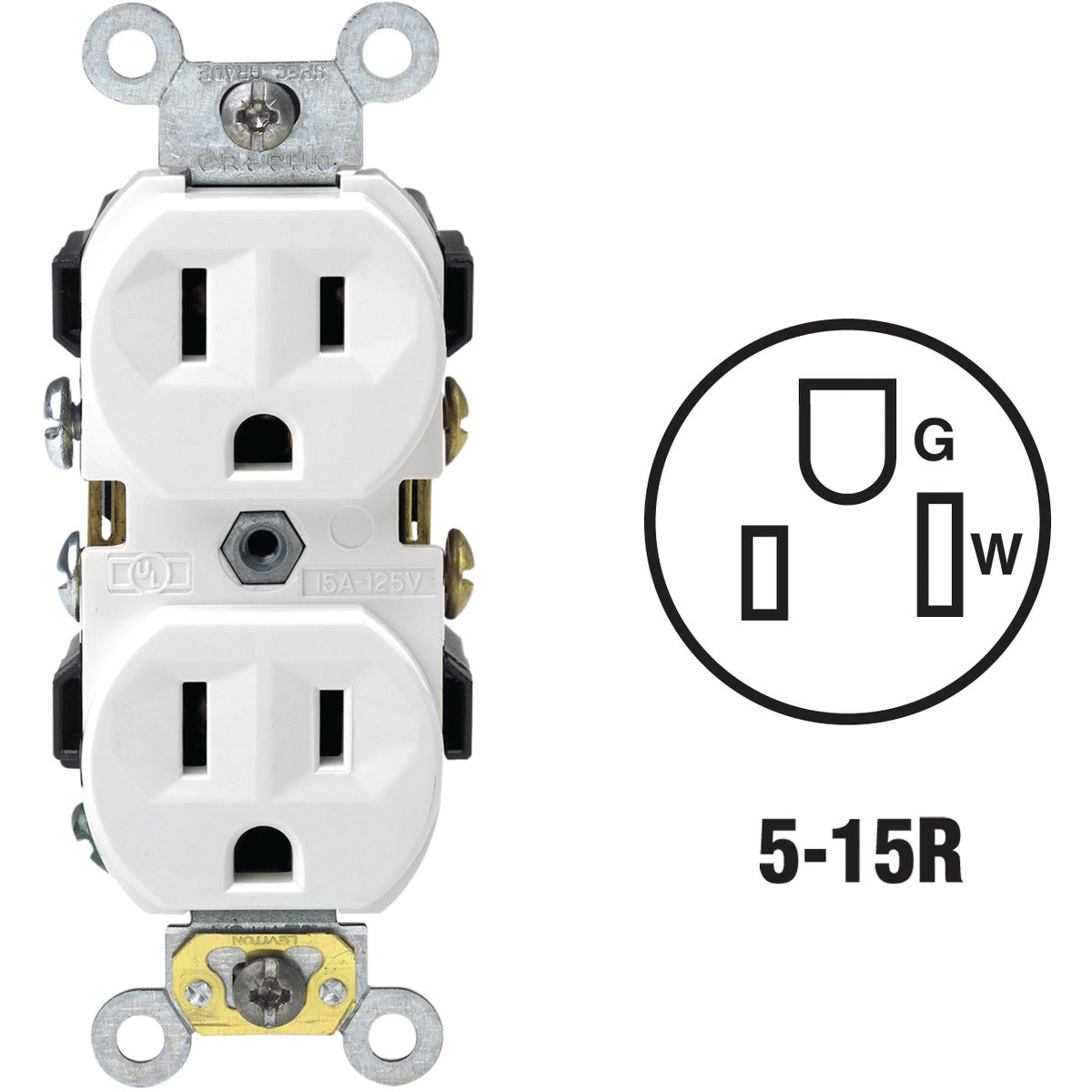 WHT DUPLEX OUTLET - S02-CR15-0WS by Leviton Mfg Co