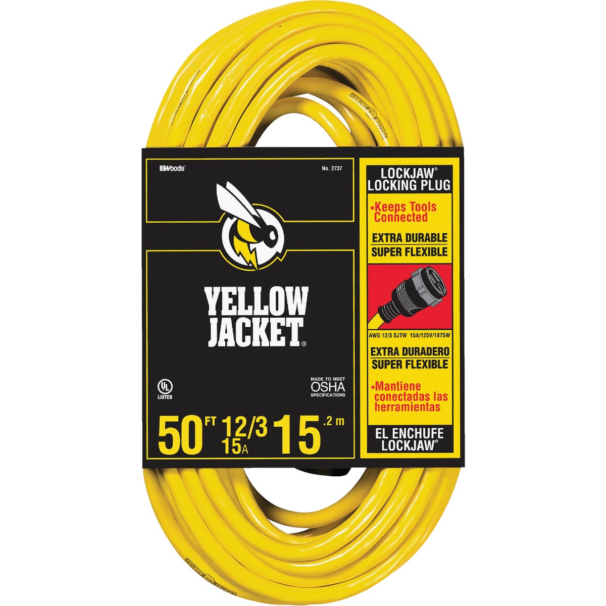 50' 12/3 EXTENSION CORD - 2737 by Woods Wire Coleman