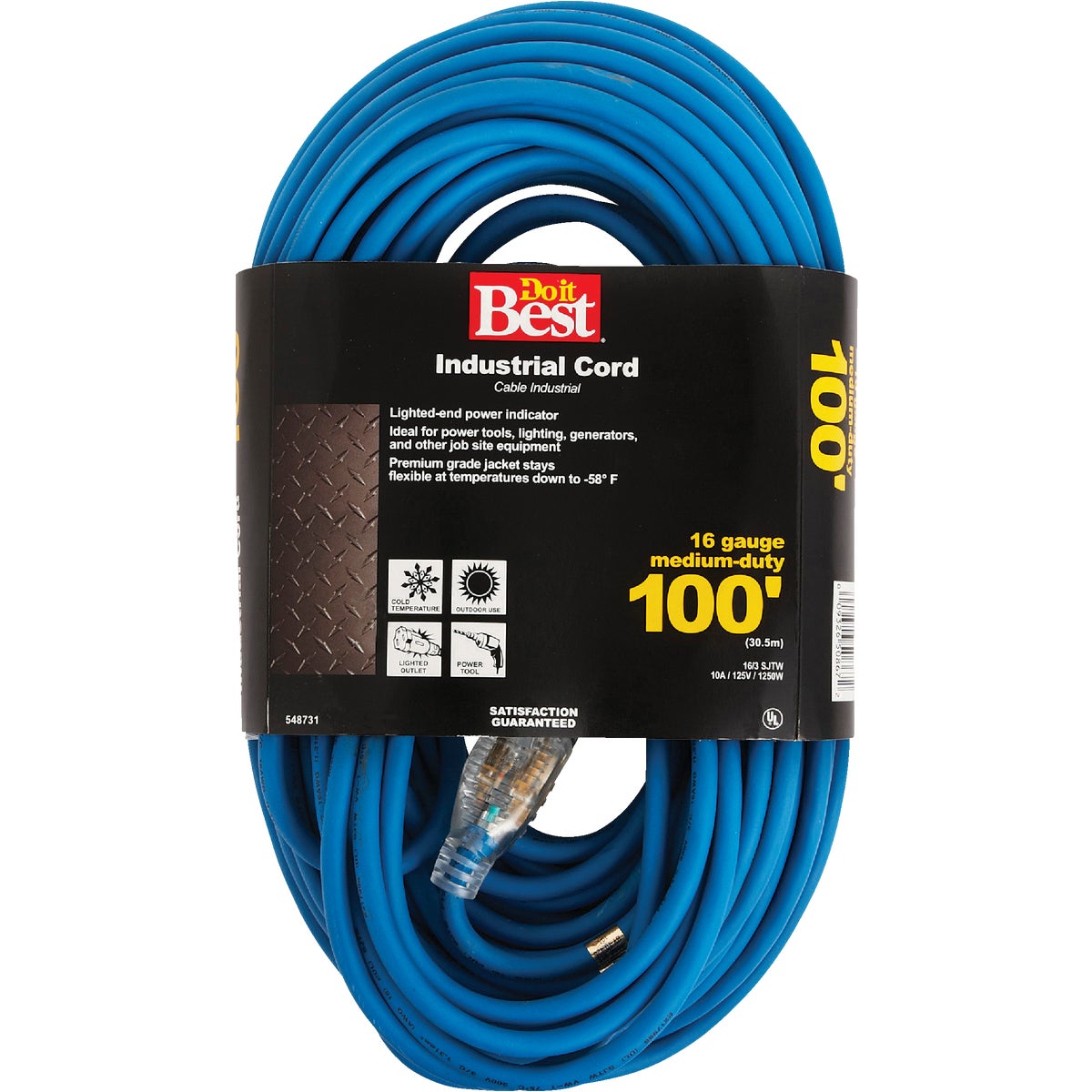 100' 16/3 BLUE EXT CORD - RL-JTW163-100-BL by Do it Best