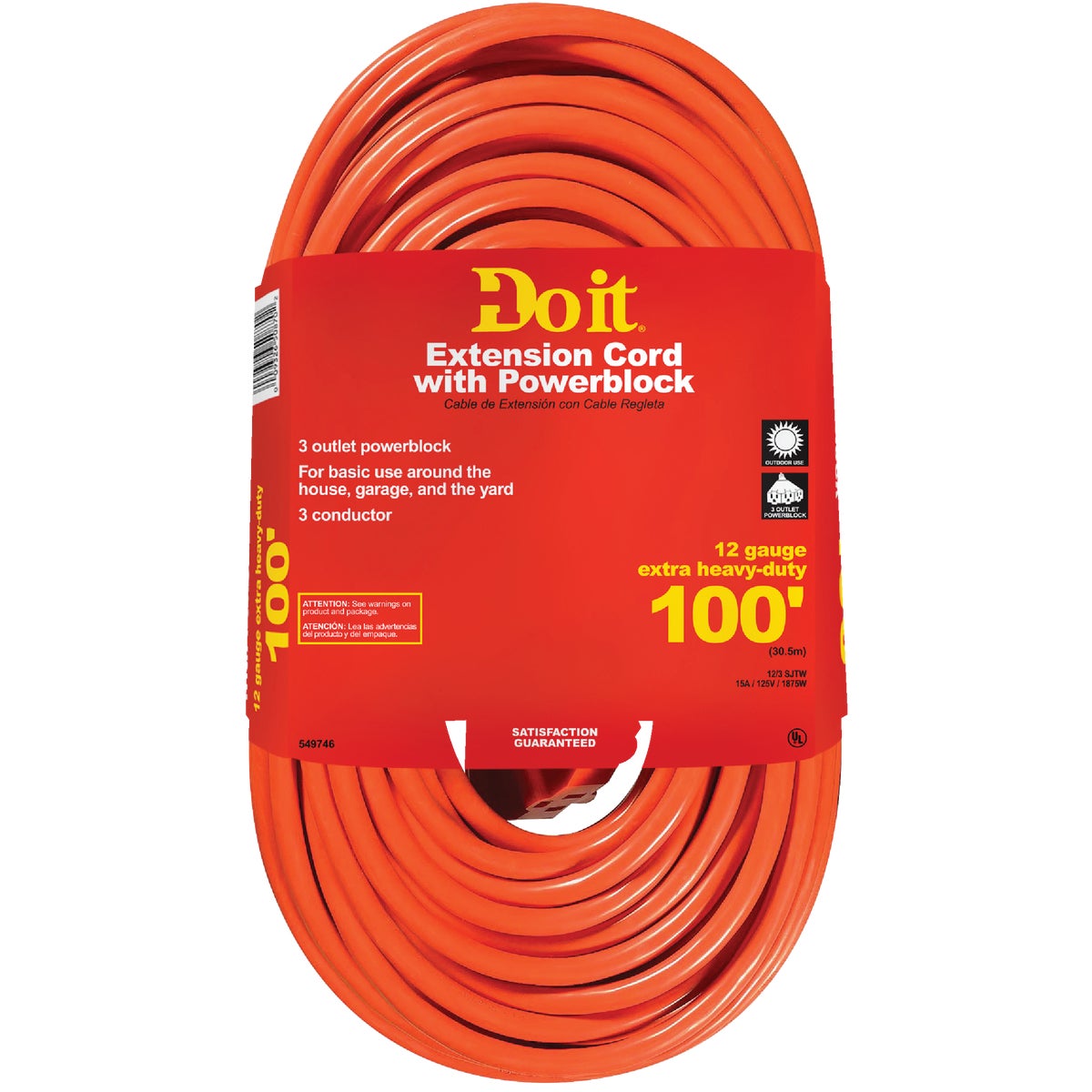 100' 12/3 TRIP-TAP CORD - 550820 by Woods Wire Coleman