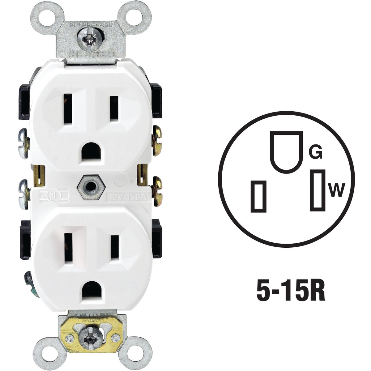 WHT DUPLEX OUTLET - 112-BR15-00W by Leviton Mfg Co