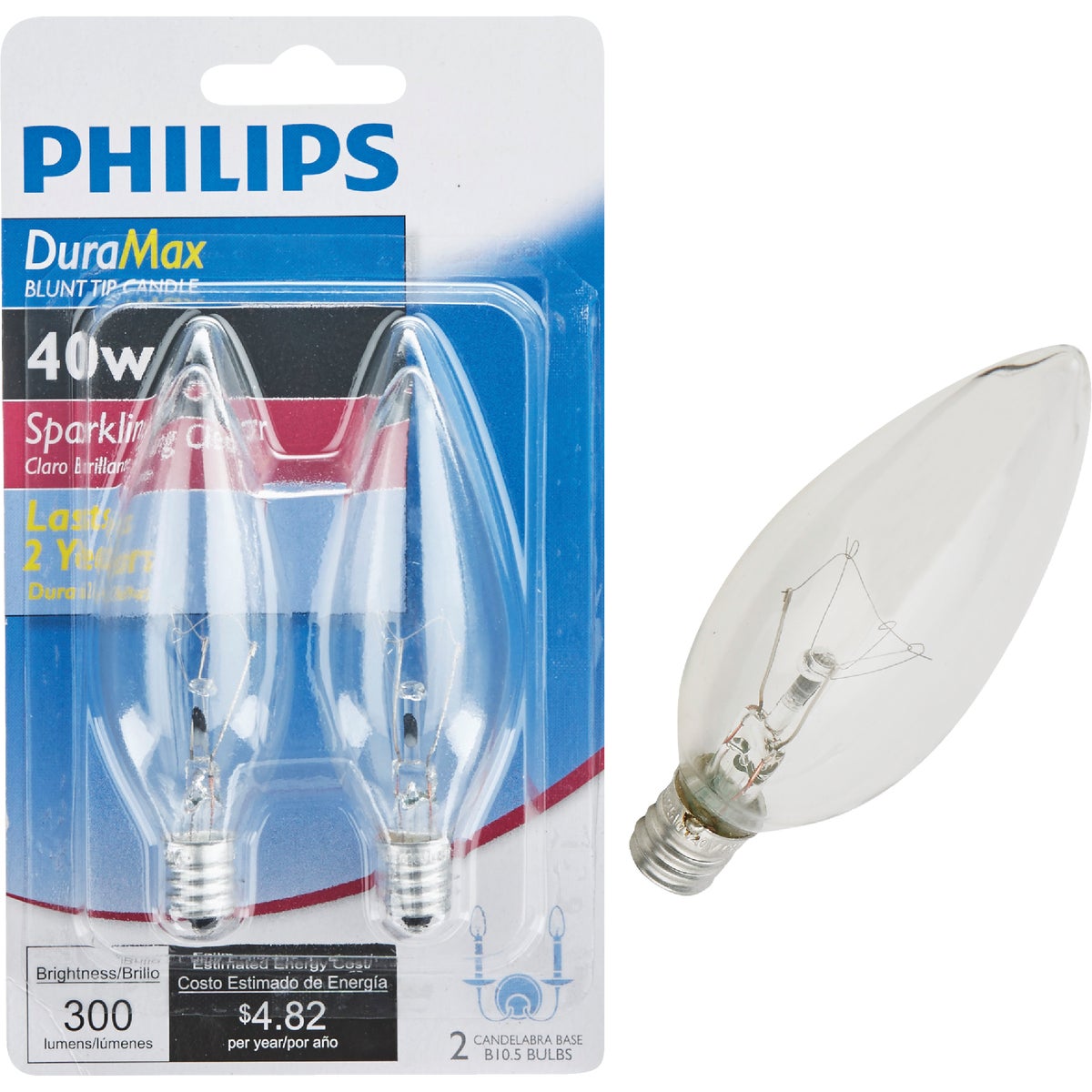 40W CLR CANDLE BULB - 48701 40BC/RVLCD2 by G E Lighting