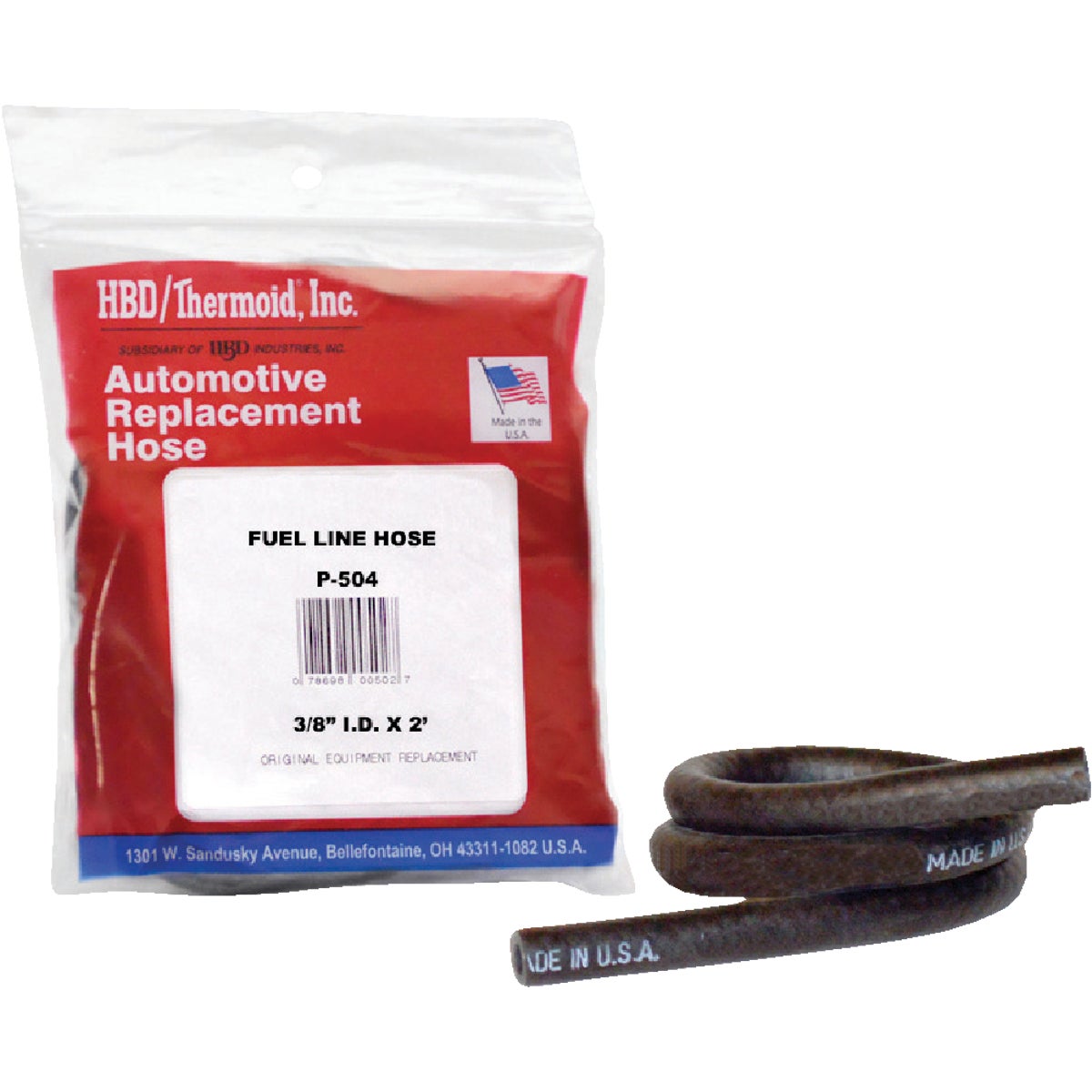 3/8"X2' FUEL LINE HOSE - P504 by H B D Industries Inc
