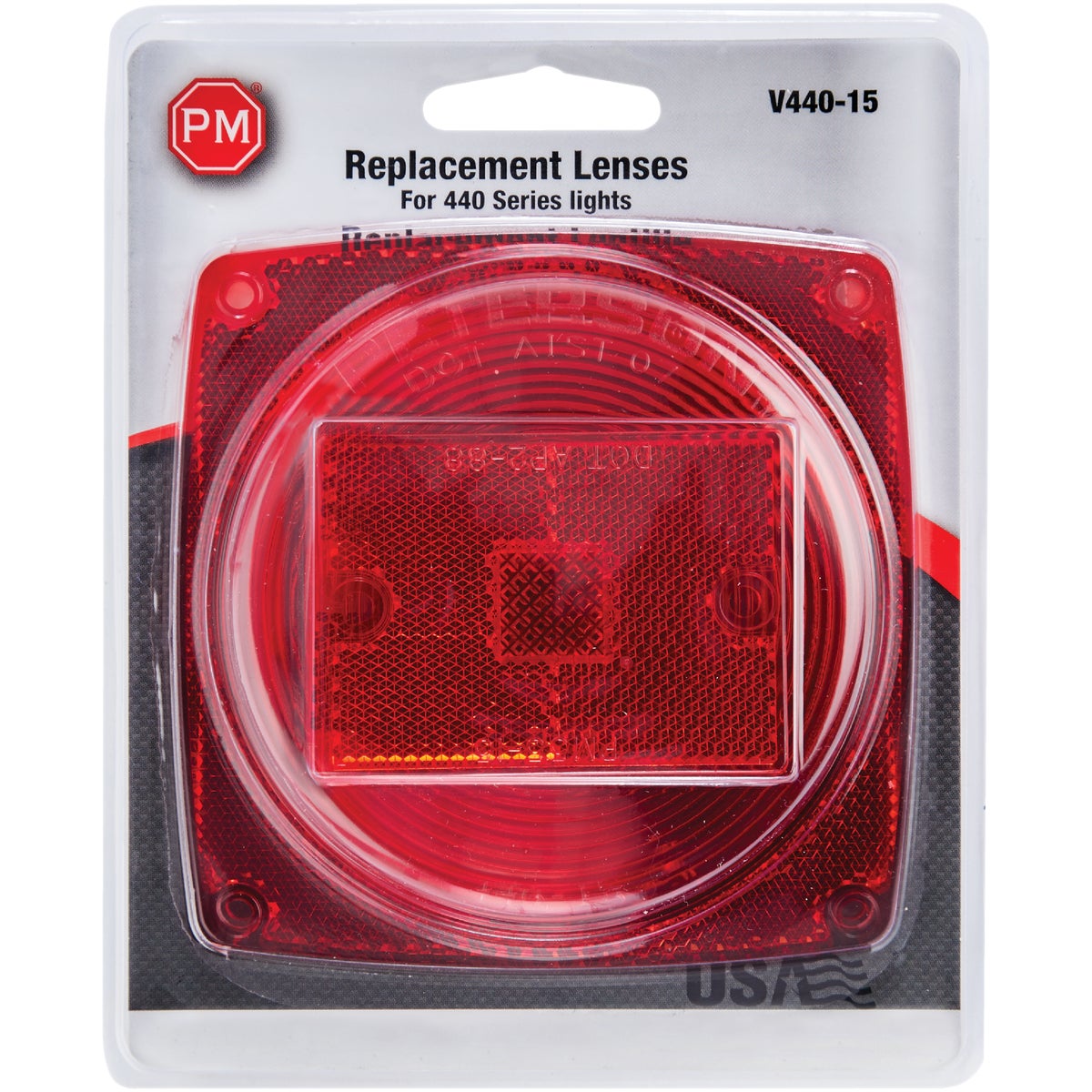 4-1/2" RED SQ LENS - V440-15 by Peterson Mfg Co
