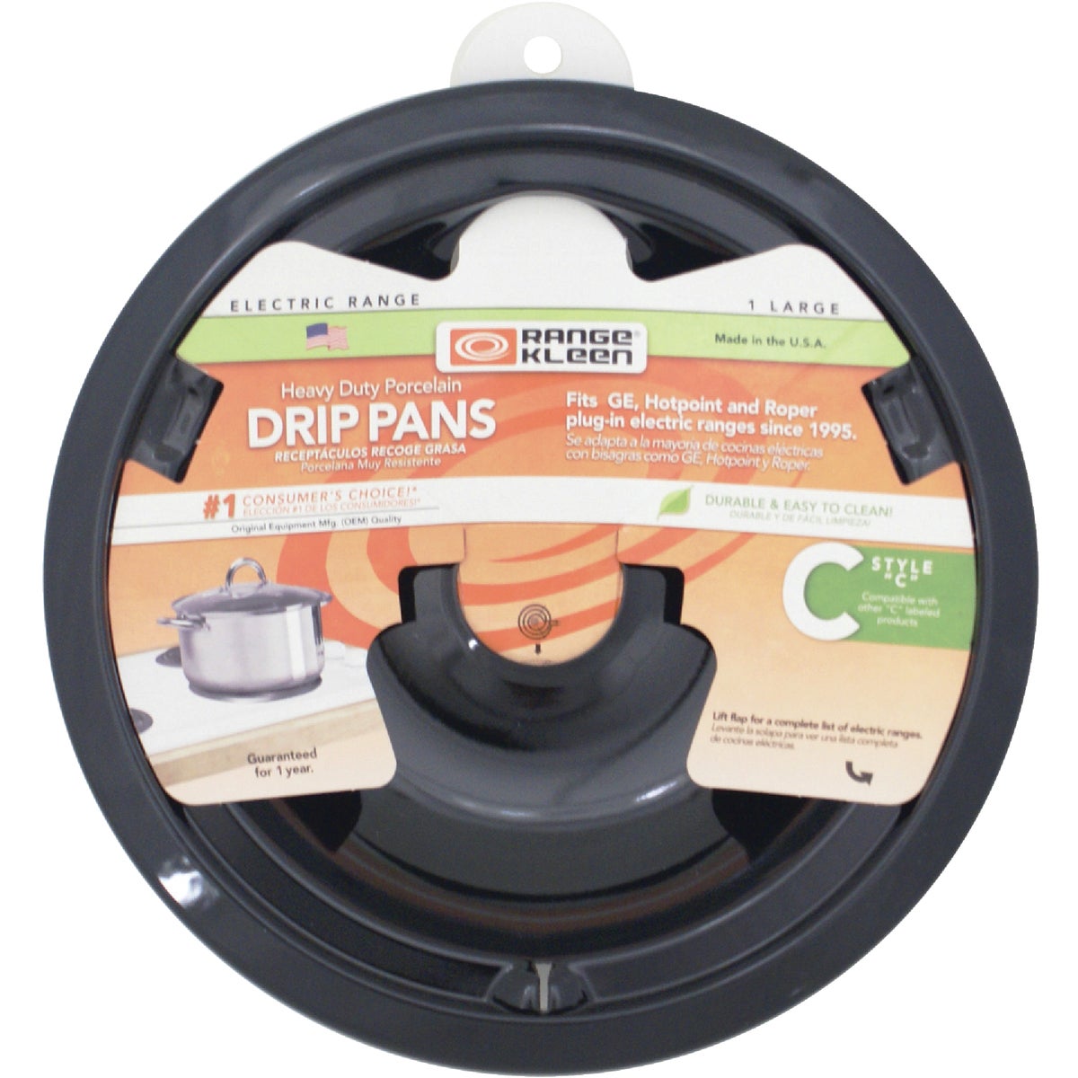 8" PORC C STYLE DRIP PAN - P180 by Range Kleen Mfg Inc