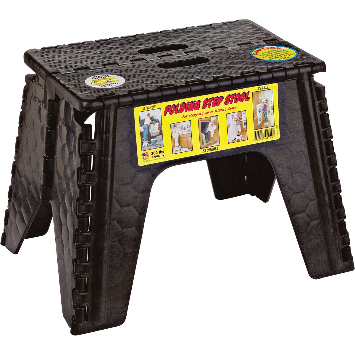 BLACK FOLDING STEP STOOL - 103-6BK by B & R Plastics Inc