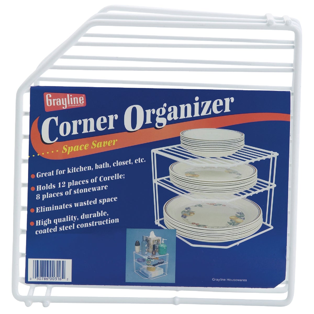WHITE CORNER ORGANIZER - 40316 by Panacea    Grayline