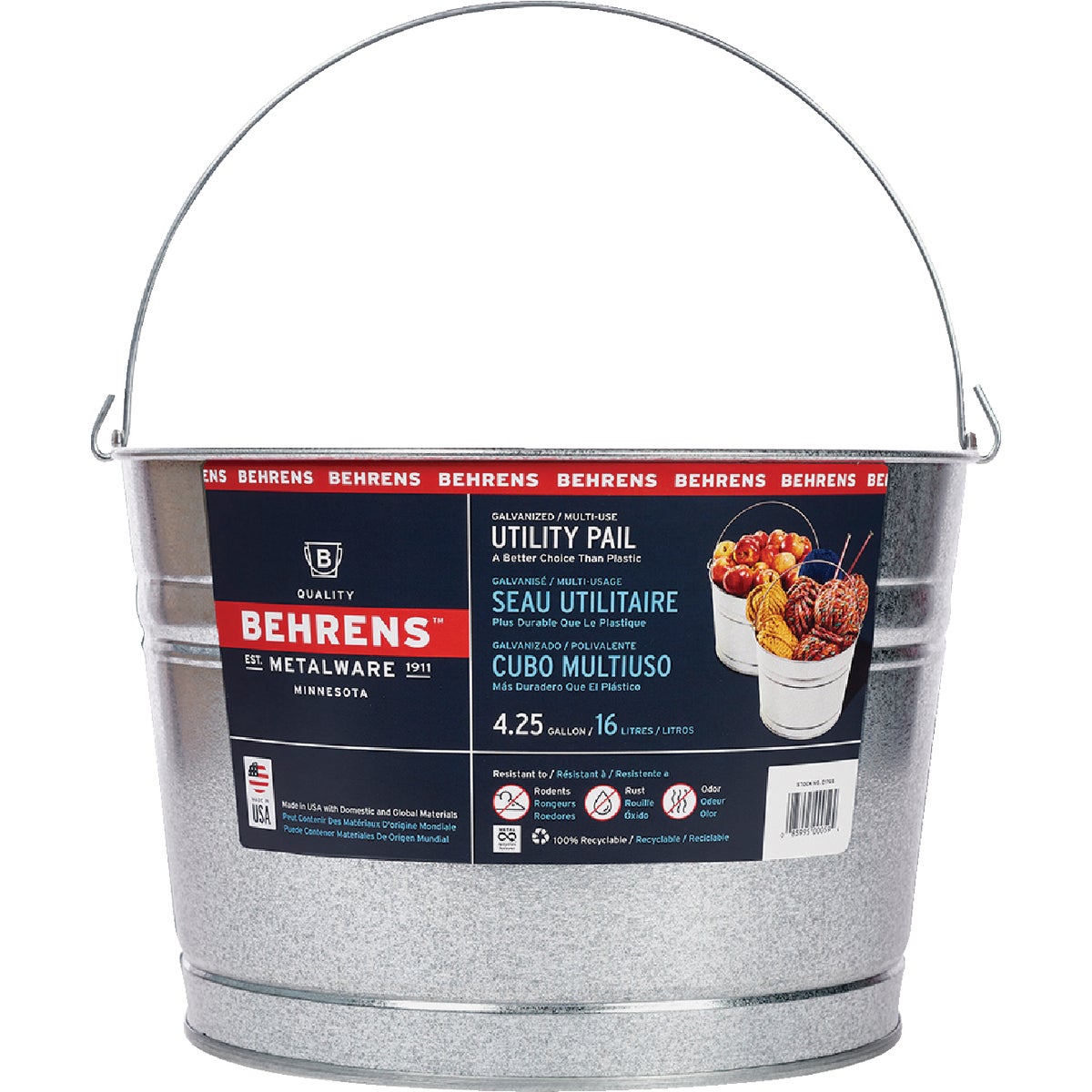 4.25GAL GALV UTILITY TUB - C17GS by Behrens Mfg