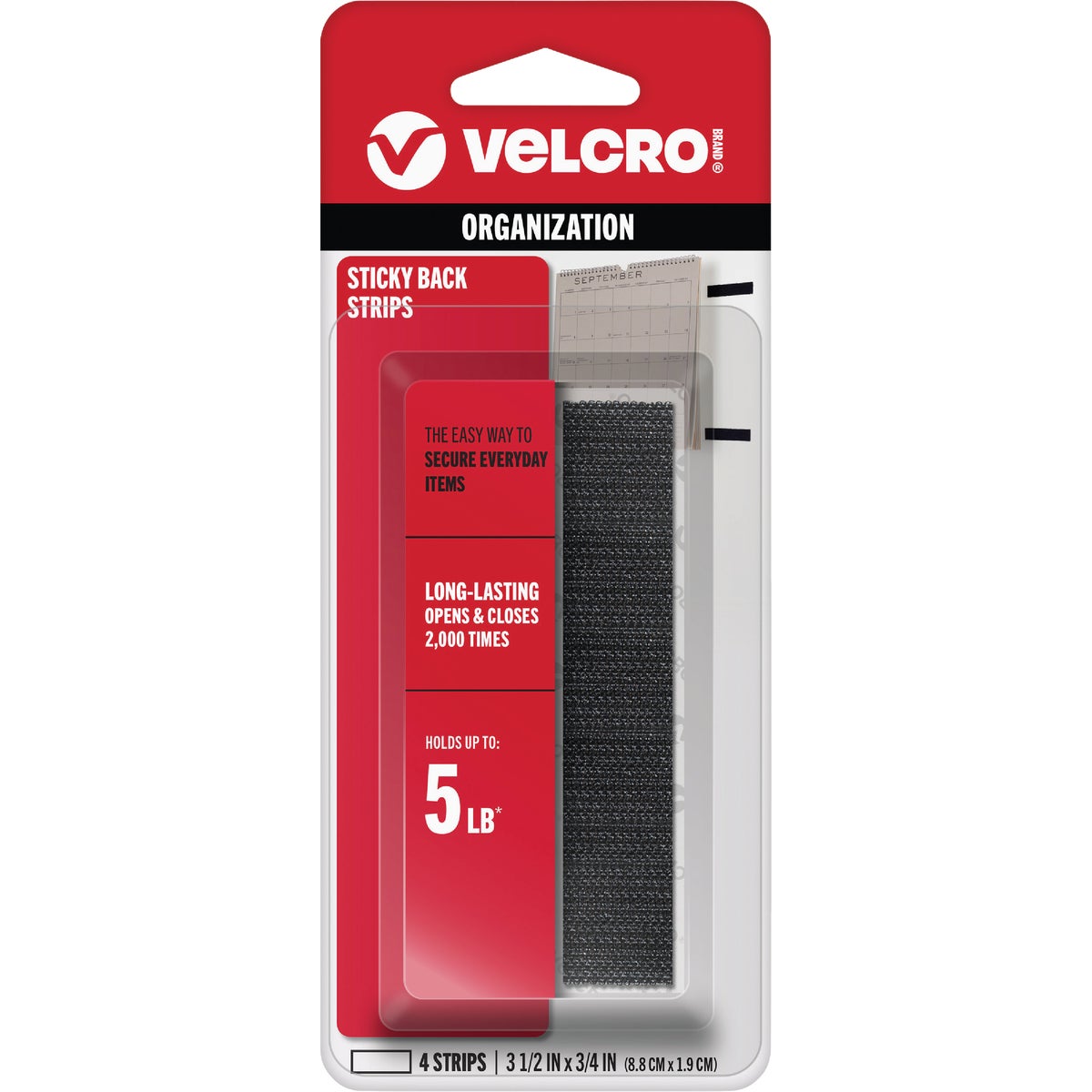 3.5" BLK ADHSV FASTENER - 90075 by Velcro Usa