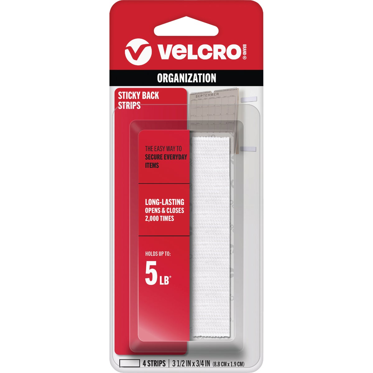 3.5" WHT ADHSV FASTENER - 90076 by Velcro Usa
