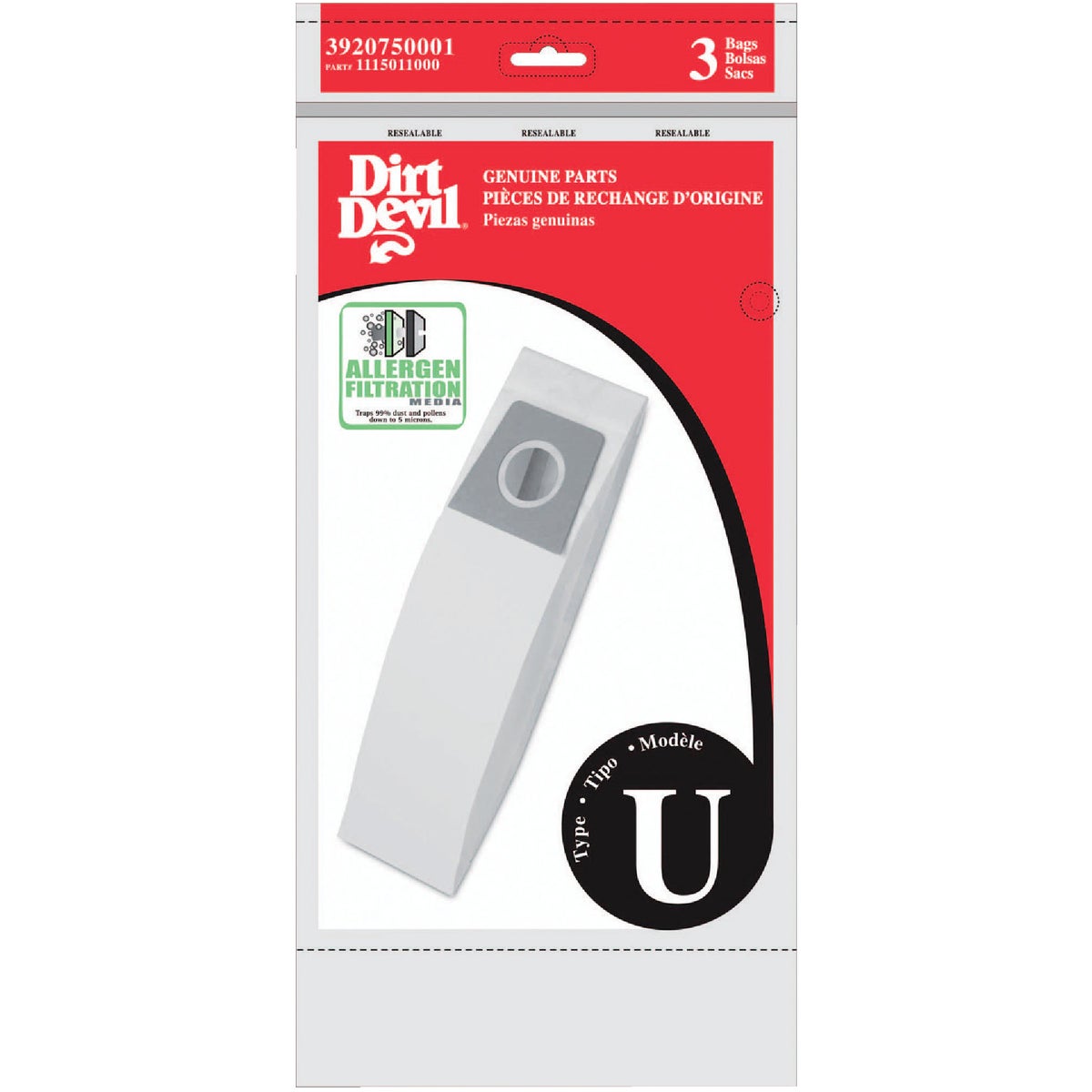 TYPE U VAC CLEANER BAG - 3-920750-001 by Royal Appliance