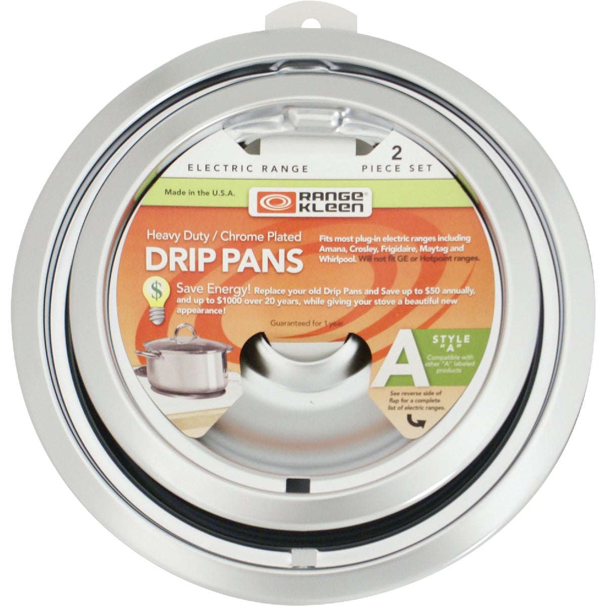 2PK 6"&amp;8" DRIP PAN - 12782XCD5 by Range Kleen Mfg Inc