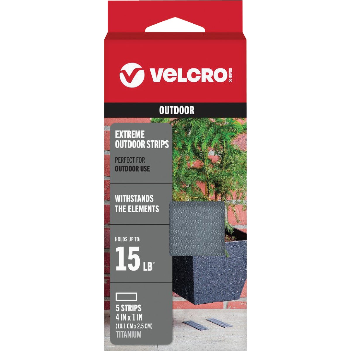 4" GRAY ADHSIVE FASTENER - 90800 by Velcro Usa