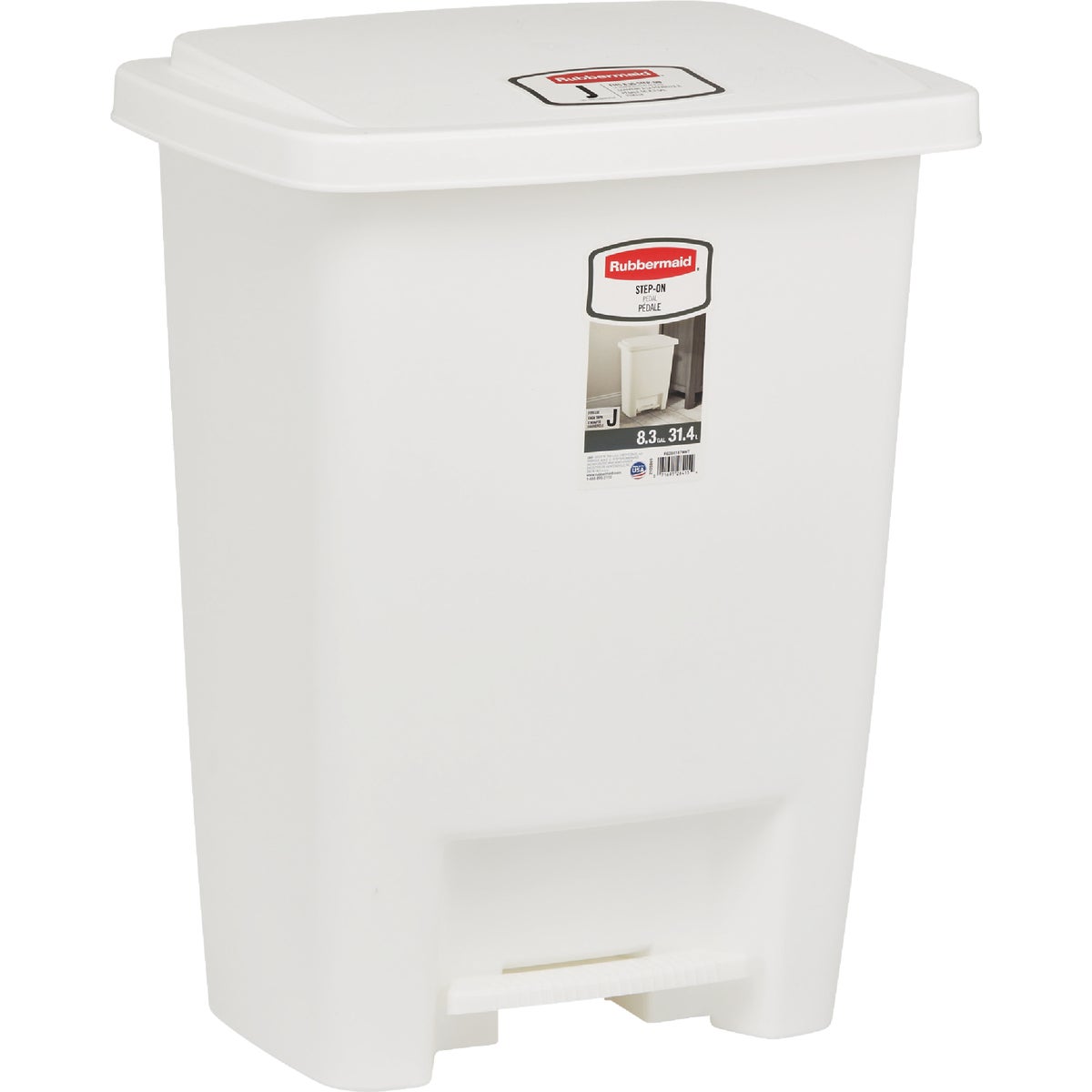 33QT WHITE WASTEBASKET - 284187-WHT by Rubbermaid Home