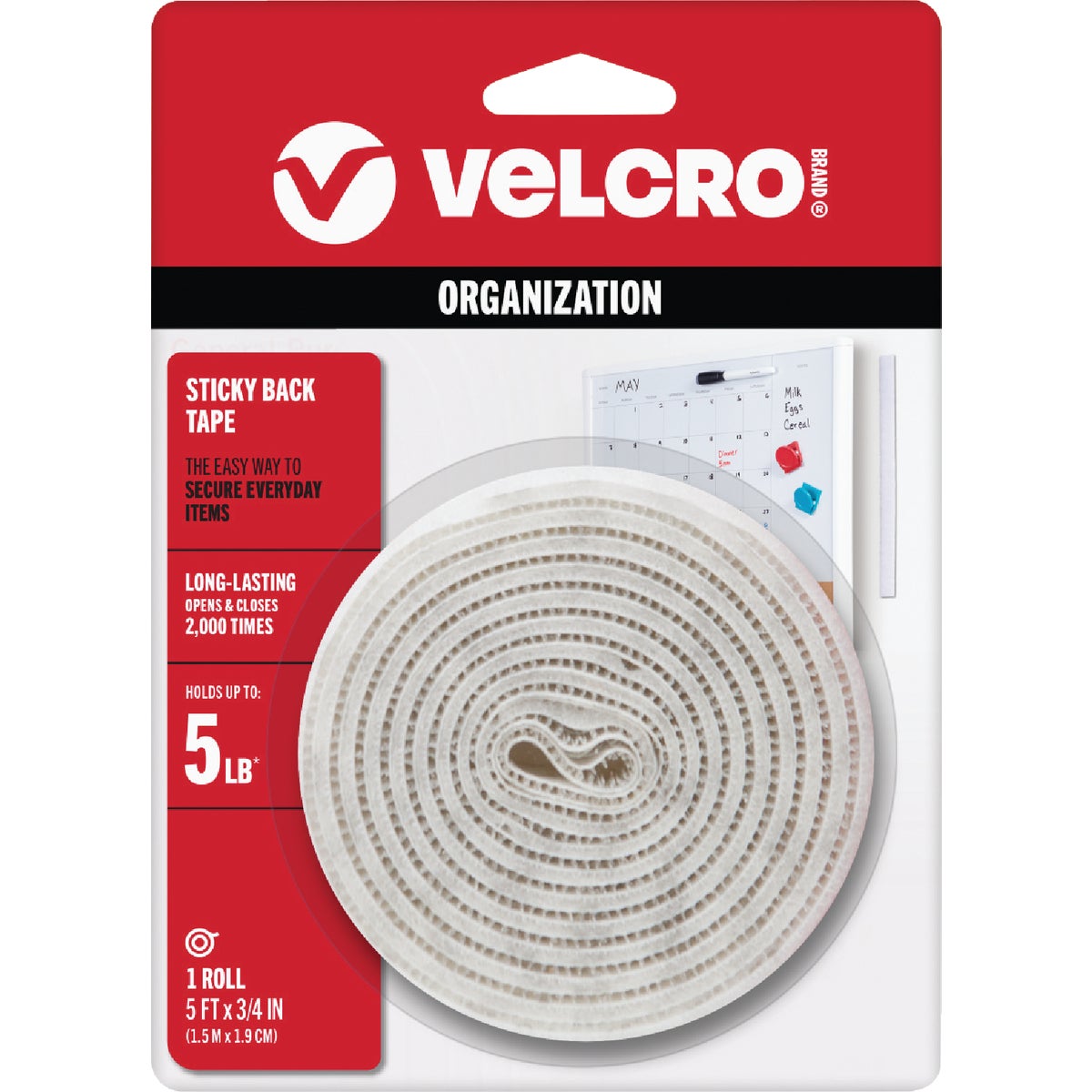 5' WHT ADHESIVE FASTENER - 90087 by Velcro Usa