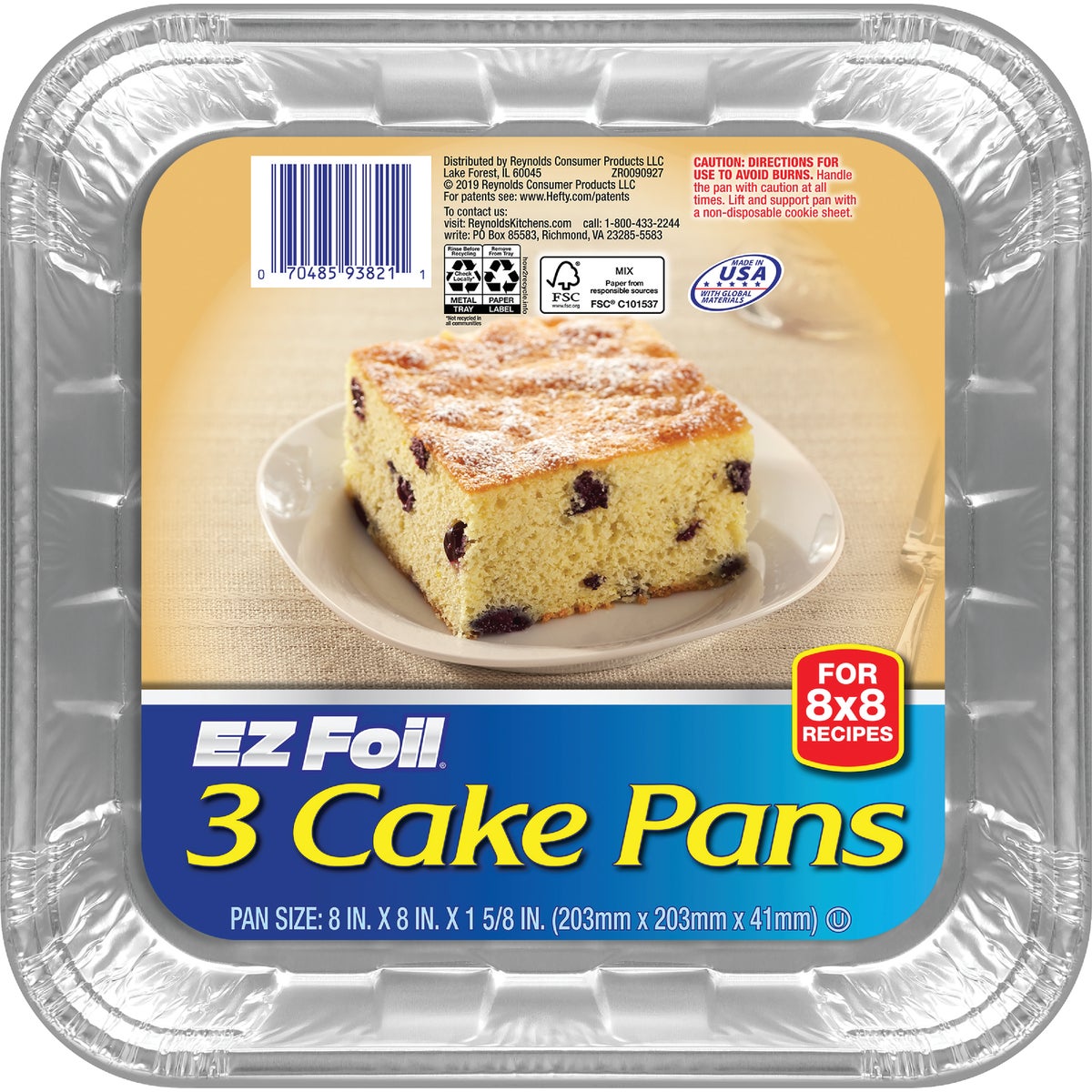 SQUARE CAKE PAN - 93821 by Pactiv/ez Foil