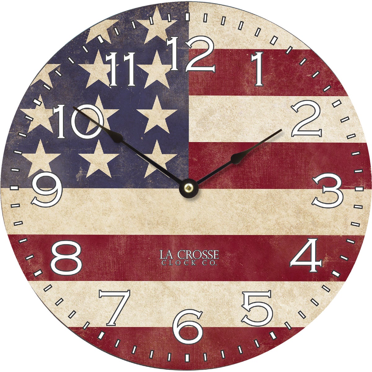 12" US FLAG WALL CLOCK - 4385G by Geneva Clock Company