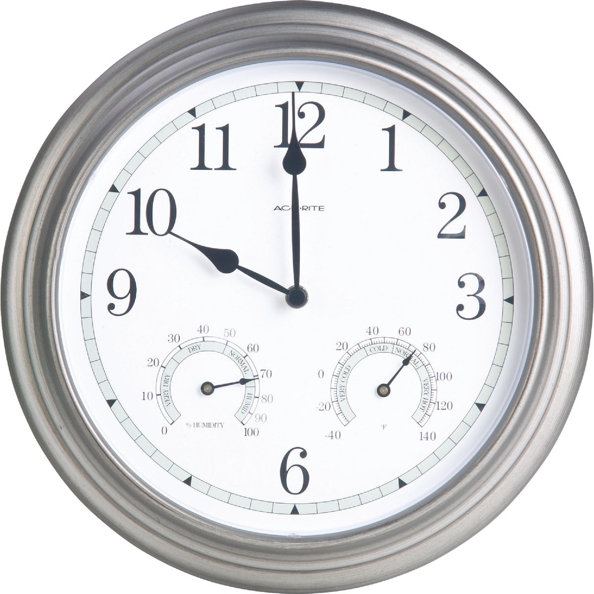 PEWTER THERM/CLOCK - 00920A2 by Chaney Instrument Co
